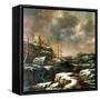 Winter Scene-Claes Molenaer-Framed Stretched Canvas