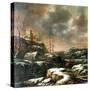 Winter Scene-Claes Molenaer-Stretched Canvas