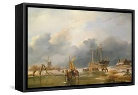 Winter Scene-Andreas Schelfhout-Framed Stretched Canvas