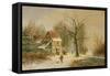 Winter Scene-Jacob Jan Coenraad Spohler-Framed Stretched Canvas