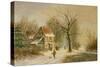 Winter Scene-Jacob Jan Coenraad Spohler-Stretched Canvas