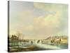 Winter Scene-Andreas Schelfhout-Stretched Canvas