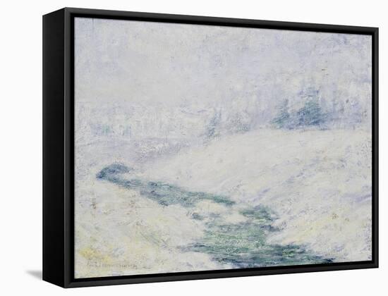 Winter Scene-John Henry Twachtman-Framed Stretched Canvas