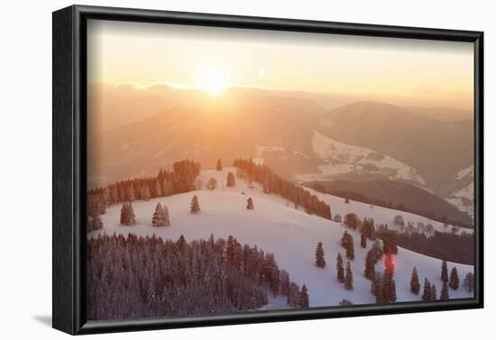 Winter scenery on the Belchen, Black Forest, Baden-Wurttemberg, Germany-Markus Lange-Framed Photographic Print