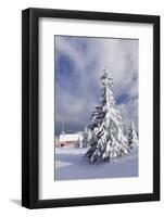 Winter scenery on the Kandel with church, Black Forest, Baden-Wurttemberg, Germany-Markus Lange-Framed Photographic Print