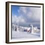 Winter scenery on the Kandel with church, Black Forest, Baden-Wurttemberg, Germany-Markus Lange-Framed Photographic Print