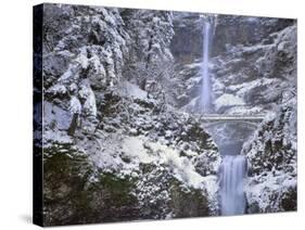 Winter Scenic at Multnomah Falls, Columbia River Gorge, Oregon, USA-Jaynes Gallery-Stretched Canvas