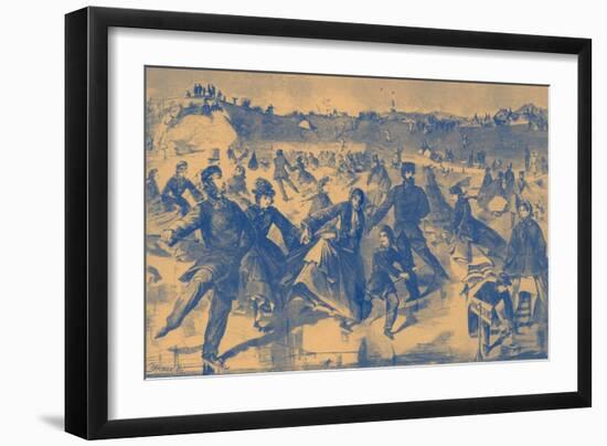 Winter skaters in Central Park, New York-Winslow Homer-Framed Giclee Print