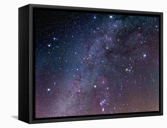 Winter Sky Panorama with Various Deep Sky Objects-null-Framed Stretched Canvas