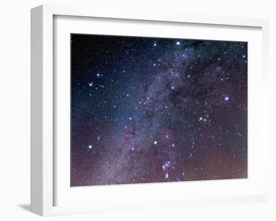 Winter Sky Panorama with Various Deep Sky Objects-null-Framed Photographic Print