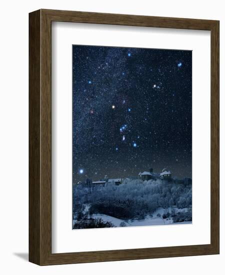 Winter Sky with Orion Constellation-Eckhard Slawik-Framed Premium Photographic Print