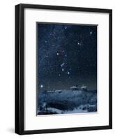 Winter Sky with Orion Constellation-Eckhard Slawik-Framed Photographic Print