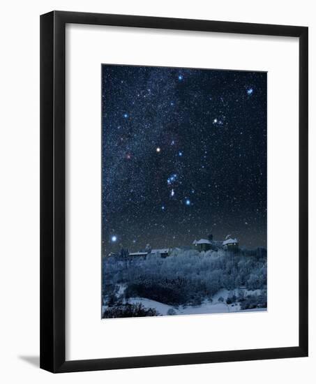 Winter Sky with Orion Constellation-Eckhard Slawik-Framed Photographic Print