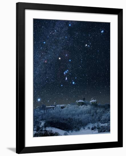 Winter Sky with Orion Constellation-Eckhard Slawik-Framed Photographic Print