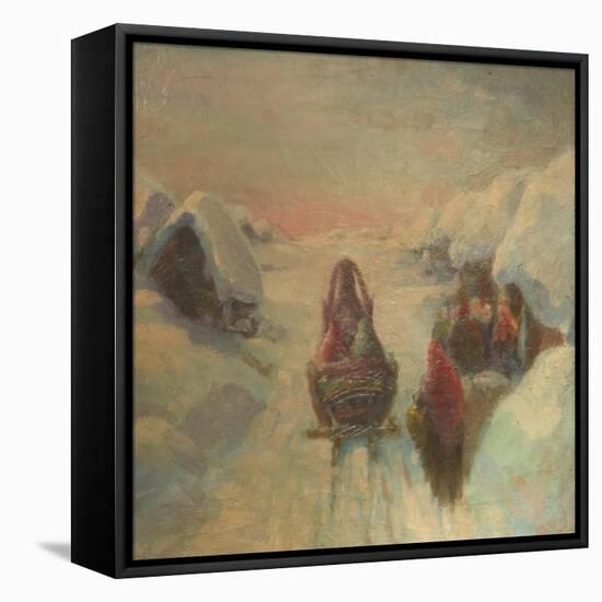 Winter, Sledge Driving-Konstantin Konstantinovich Pervukhin-Framed Stretched Canvas