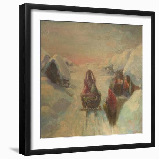 Winter, Sledge Driving-Konstantin Konstantinovich Pervukhin-Framed Giclee Print