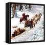 "Winter Sleigh Ride," December 17, 1949-John Clymer-Framed Stretched Canvas