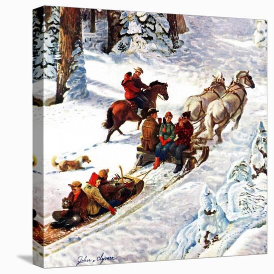 "Winter Sleigh Ride," December 17, 1949-John Clymer-Stretched Canvas