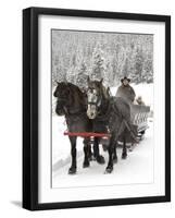 Winter Sleigh Ride, Lake Louise, Alberta, Canada-Cindy Miller Hopkins-Framed Photographic Print