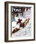 "Winter Sleigh Ride," Saturday Evening Post Cover, December 17, 1949-John Clymer-Framed Premium Giclee Print