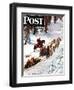 "Winter Sleigh Ride," Saturday Evening Post Cover, December 17, 1949-John Clymer-Framed Premium Giclee Print