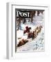 "Winter Sleigh Ride," Saturday Evening Post Cover, December 17, 1949-John Clymer-Framed Premium Giclee Print