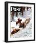 "Winter Sleigh Ride," Saturday Evening Post Cover, December 17, 1949-John Clymer-Framed Premium Giclee Print