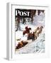 "Winter Sleigh Ride," Saturday Evening Post Cover, December 17, 1949-John Clymer-Framed Premium Giclee Print