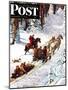 "Winter Sleigh Ride," Saturday Evening Post Cover, December 17, 1949-John Clymer-Mounted Premium Giclee Print
