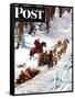 "Winter Sleigh Ride," Saturday Evening Post Cover, December 17, 1949-John Clymer-Framed Stretched Canvas