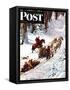 "Winter Sleigh Ride," Saturday Evening Post Cover, December 17, 1949-John Clymer-Framed Stretched Canvas