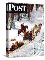 "Winter Sleigh Ride," Saturday Evening Post Cover, December 17, 1949-John Clymer-Stretched Canvas