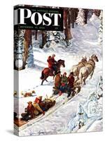 "Winter Sleigh Ride," Saturday Evening Post Cover, December 17, 1949-John Clymer-Stretched Canvas