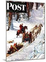 "Winter Sleigh Ride," Saturday Evening Post Cover, December 17, 1949-John Clymer-Mounted Giclee Print