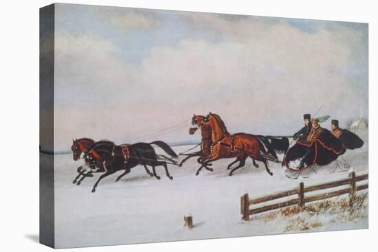 Winter Sleigh-Cornelius Krieghoff-Stretched Canvas