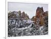 Winter snow at Smith Rock State Park, Crooked River, Terrebonne, Deschutes County, Oregon, USA-null-Framed Photographic Print