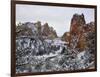 Winter snow at Smith Rock State Park, Crooked River, Terrebonne, Deschutes County, Oregon, USA-null-Framed Photographic Print