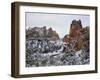 Winter snow at Smith Rock State Park, Crooked River, Terrebonne, Deschutes County, Oregon, USA-null-Framed Photographic Print