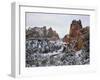 Winter snow at Smith Rock State Park, Crooked River, Terrebonne, Deschutes County, Oregon, USA-null-Framed Photographic Print