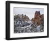 Winter snow at Smith Rock State Park, Crooked River, Terrebonne, Deschutes County, Oregon, USA-null-Framed Photographic Print