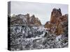 Winter snow at Smith Rock State Park, Crooked River, Terrebonne, Deschutes County, Oregon, USA-null-Stretched Canvas