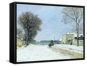 Winter, Snow Effect, 1876-Alfred Sisley-Framed Stretched Canvas