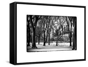 Winter Snow in Central Park View-Philippe Hugonnard-Framed Stretched Canvas