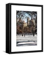 Winter Snow in Central Park-Philippe Hugonnard-Framed Stretched Canvas