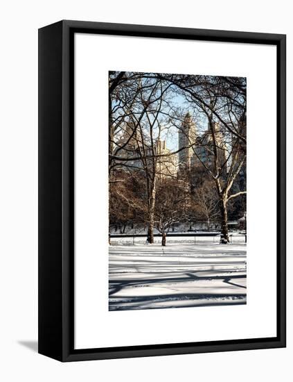 Winter Snow in Central Park-Philippe Hugonnard-Framed Stretched Canvas