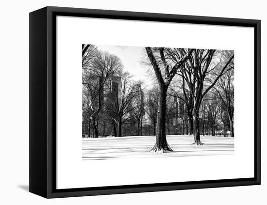 Winter Snow in Central Park-Philippe Hugonnard-Framed Stretched Canvas