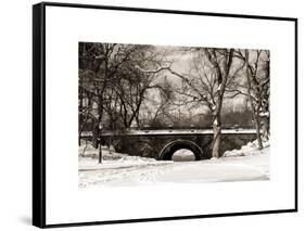 Winter Snow in Central Park-Philippe Hugonnard-Framed Stretched Canvas