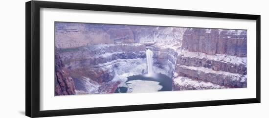 Winter Snow in the Palouse Falls, Washington, USA-Terry Eggers-Framed Photographic Print