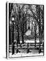 Winter Snow with Street Lamp in Central Park View-Philippe Hugonnard-Stretched Canvas