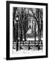 Winter Snow with Street Lamp in Central Park View-Philippe Hugonnard-Framed Photographic Print